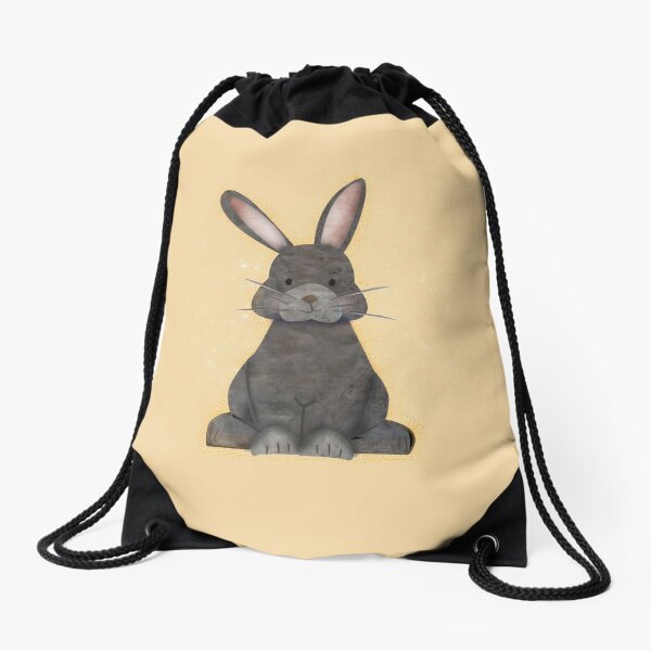 Adorable Traditional Vintage Watercolor Rabbit - cute Drawstring Bag