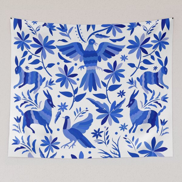 Item preview, Mexican Otomi Design in Blue designed and sold by Akbaly.