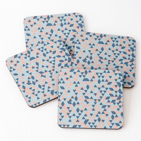 Item preview, Light Blue and Beige Array of Coloured Geometric Triangles designed and sold by SacredsDesigns.