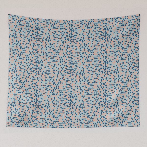 Item preview, Light Blue and Beige Array of Coloured Geometric Triangles designed and sold by SacredsDesigns.
