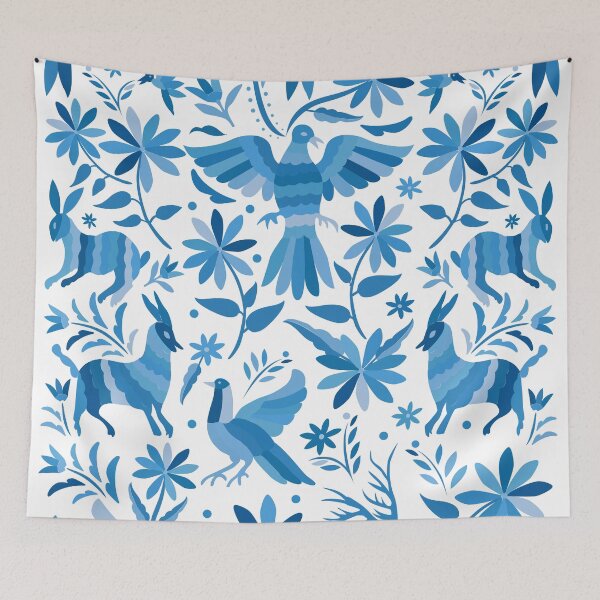 Item preview, Mexican Otomi Design in Light Blue designed and sold by Akbaly.