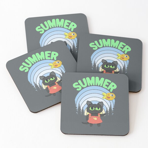 Item preview, Cute Summer Cat With Fish Ballon - Black designed and sold by Chubuter.
