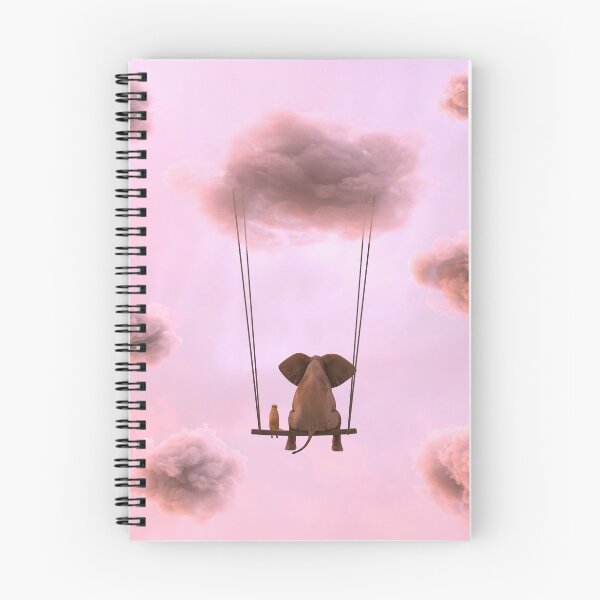 Item preview, elephant and dog are flying on a pink cloud  designed and sold by Mike Kiev art.