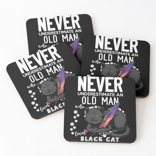 Item preview, Never Underestimate An Old Man Who Loves Black Cat, Cat Lover Gift designed and sold by . JustBeUnique ..