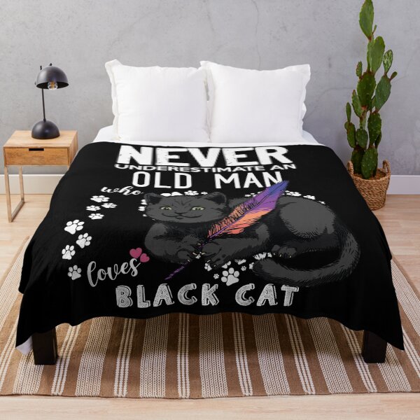 Item preview, Never Underestimate An Old Man Who Loves Black Cat, Cat Lover Gift designed and sold by . JustBeUnique ..