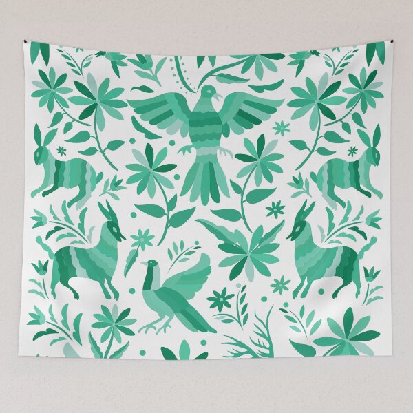 Item preview, Mexican Otomi Design in Turquoise designed and sold by Akbaly.