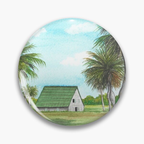 Item preview, Watercolor Cuba Landscape with palm trees  designed and sold by Antigone Damigou.