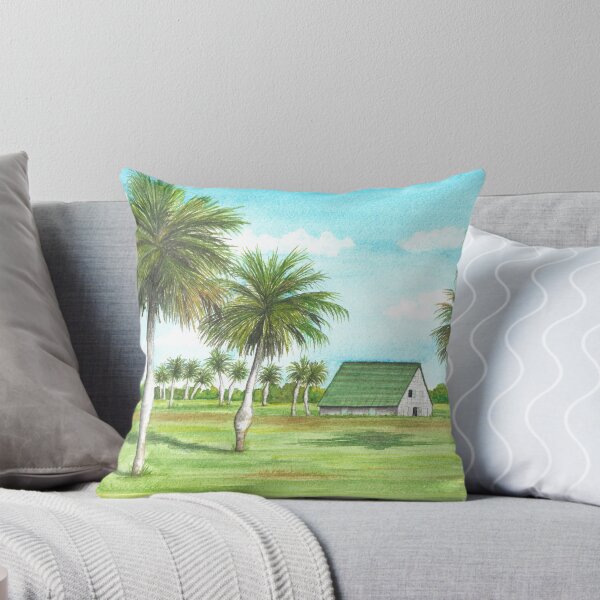 Item preview, Watercolor Cuba Landscape with palm trees  designed and sold by Antigone Damigou.