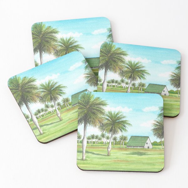 Item preview, Watercolor Cuba Landscape with palm trees  designed and sold by Antigone Damigou.
