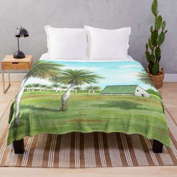 Item preview, Watercolor Cuba Landscape with palm trees designed and sold by Antigone Damigou.