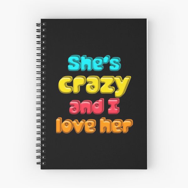 Item preview, She's Crazy And I Love Her – Crazy Valentine 3D Text Candy Colors designed and sold by The Green Corner.