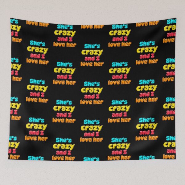 Item preview, She's Crazy And I Love Her – Crazy Valentine 3D Text Candy Colors designed and sold by The Green Corner.