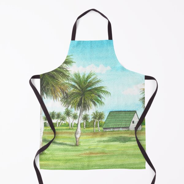 Item preview, Watercolor Cuba Landscape with palm trees designed and sold by Antigone Damigou.