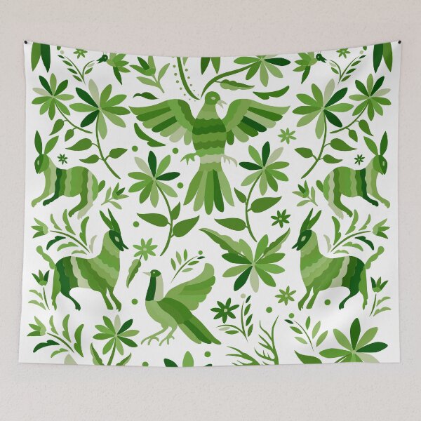 Item preview, Mexican Otomi Design in Green Color designed and sold by Akbaly.