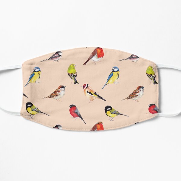 Watercolour Garden Birds Collection Flat Mask