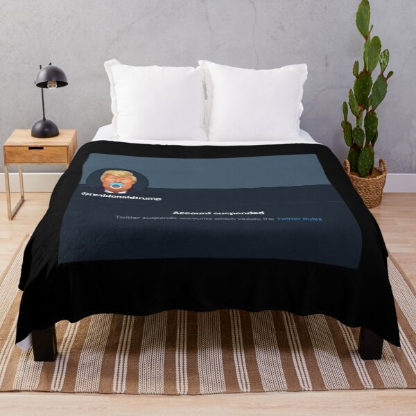 Item preview, Trump Twitter suspension, funny anti-trump humor, trump gag gift designed and sold by The Snarky Psychologist.