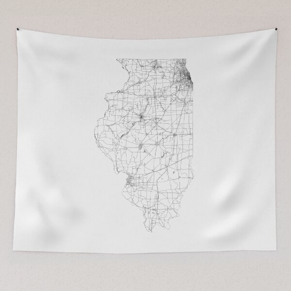 Item preview, Illinois State Map, Art Print By LandSartprints designed and sold by LandSartprints.