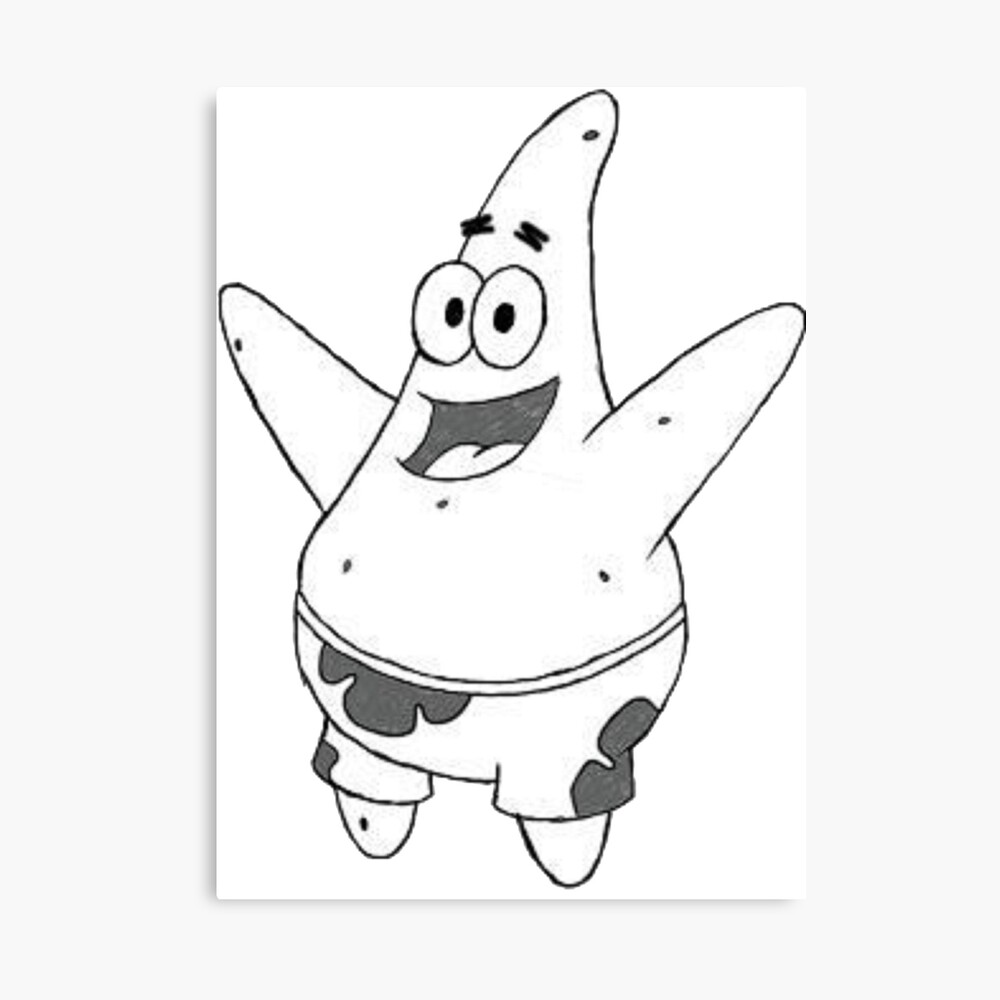 Patrick star cartoon drawing Photographic Print for Sale by