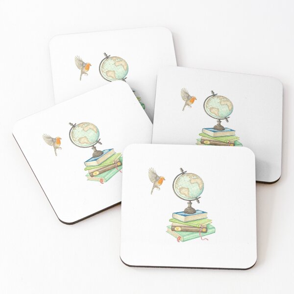 Item preview, Watercolor Books, World Globe and a flying Robin designed and sold by Antigone Damigou.