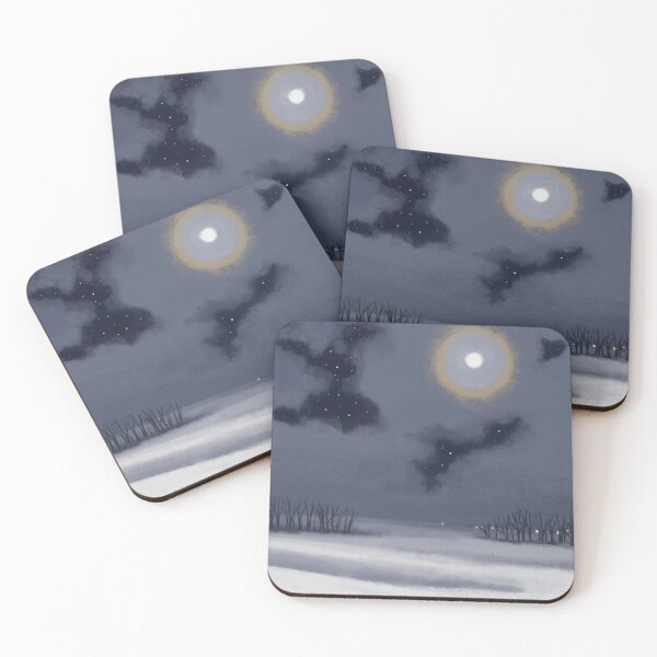 Item preview, Beautiful winter night landscape. designed and sold by SayukOlga.