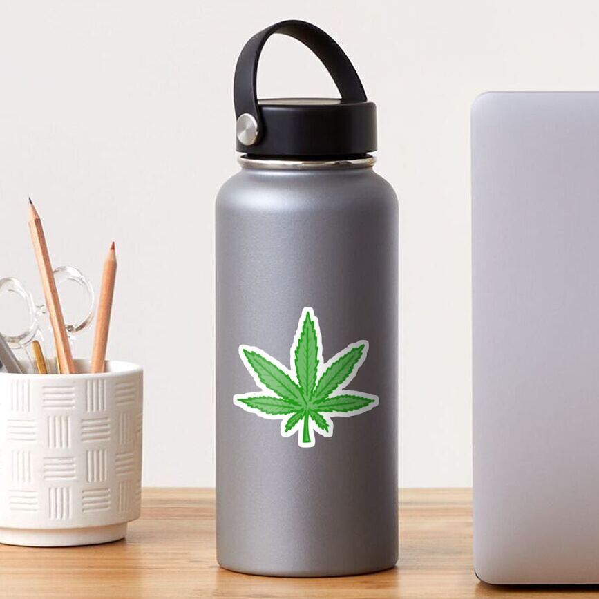  Green 420 Aesthetic  Hemp Leaf Graphic Sticker by 