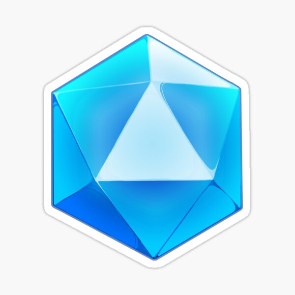 Blue D20 Dice Sticker