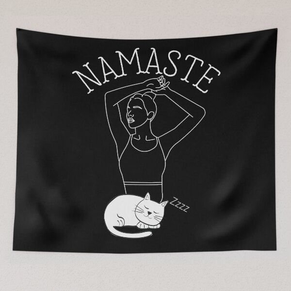 Item preview, Namaste Morning Yoga With My Cat designed and sold by Windmill Wildflowers.