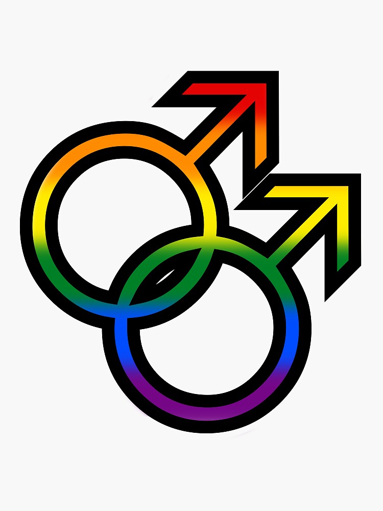 "rainbow mlm interlocking symbol " Sticker by ashleyyylunaa Redbubble