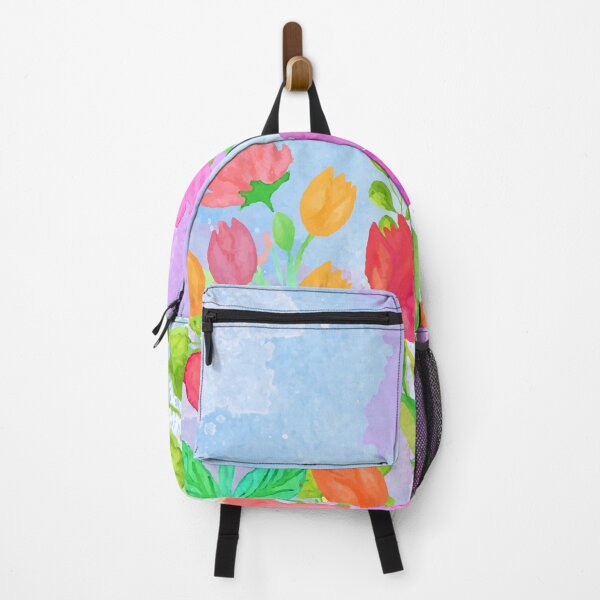 Item preview, Watercolor colorful flowers and leaves with watercolor background  designed and sold by mashmosh.
