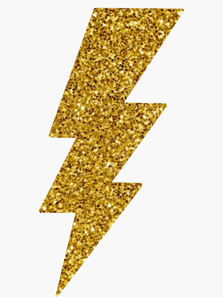 Gold Wizard Academy Glitter Painted Letters - Lightning Glitter