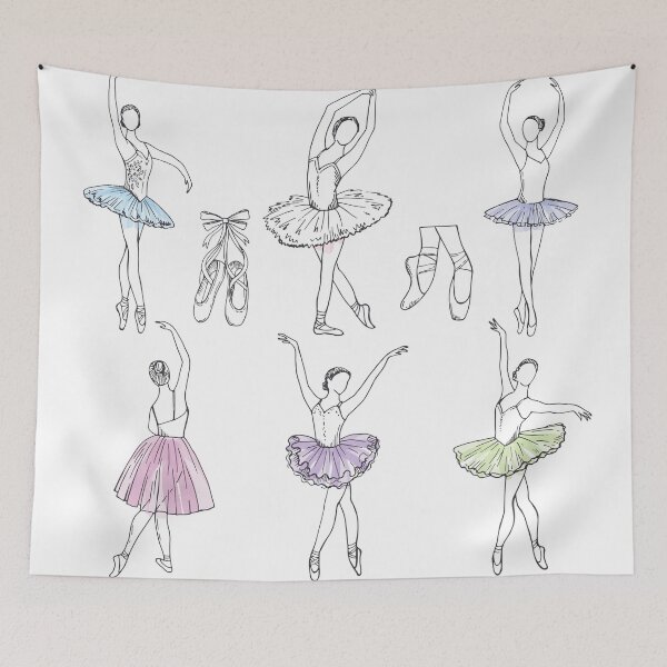 Item preview, Artistic hand drawn ballerinas dancing designed and sold by vicobu.