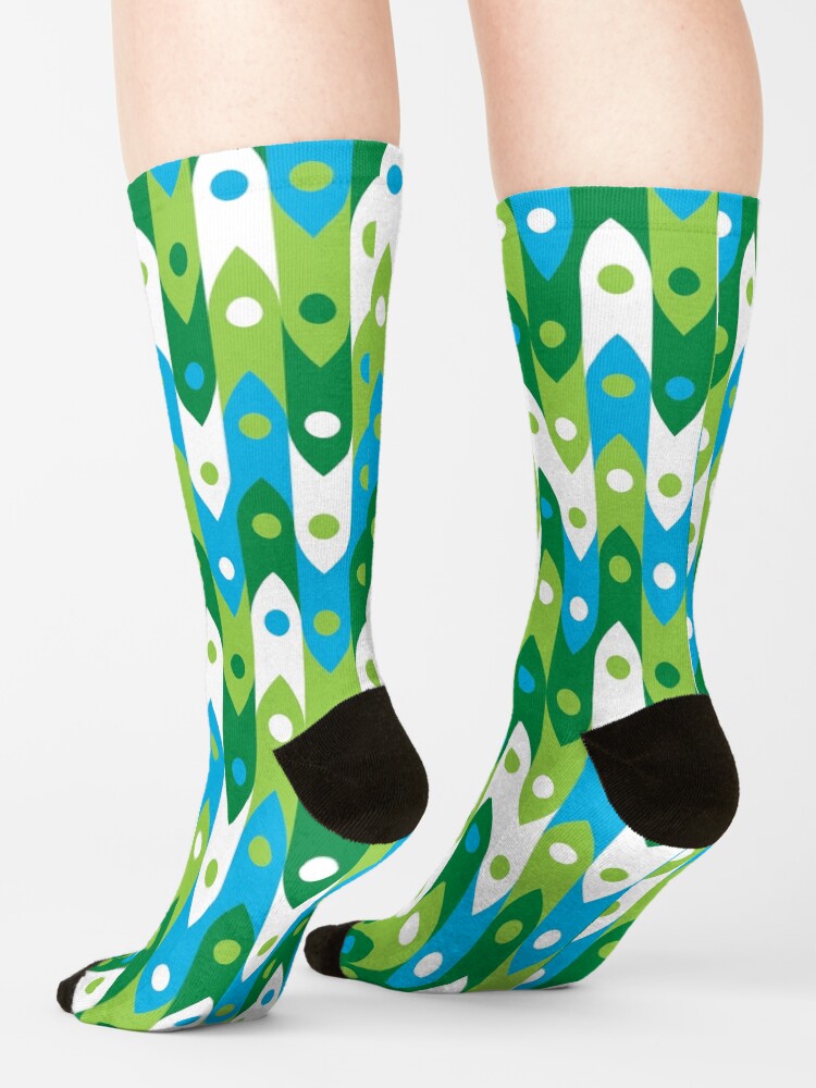 Thumbnail 4 of 5, Socks, The ups and downs Geometric Abstract Pattern designed and sold by creativinchi.
