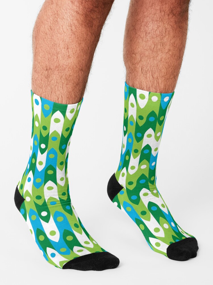 Thumbnail 3 of 5, Socks, The ups and downs Geometric Abstract Pattern designed and sold by creativinchi.