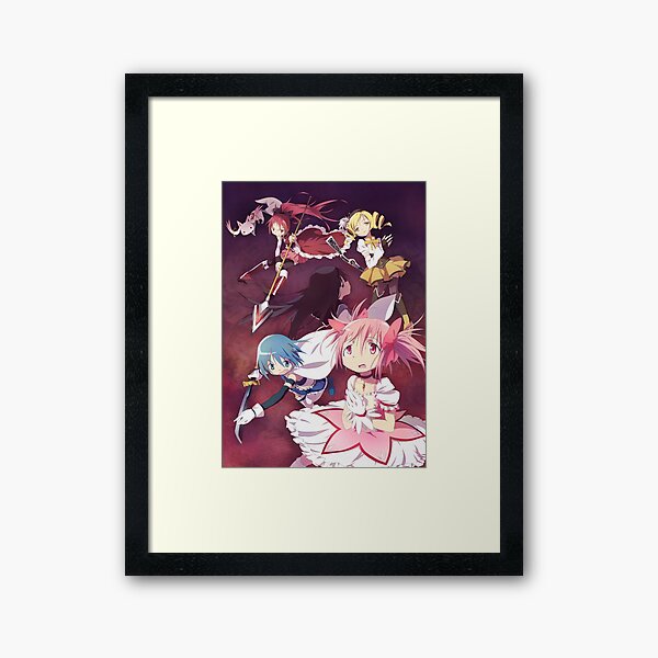 Madoka Magica Gruppe Gerahmter Kunstdruck