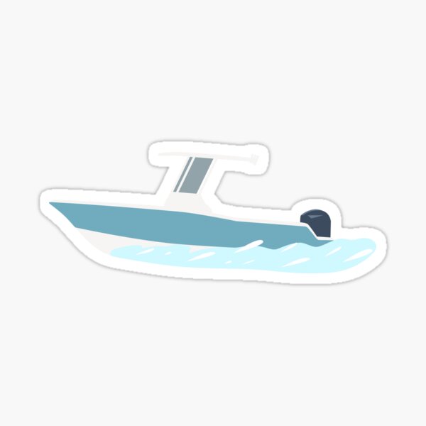 Blue Center Console Boat Sticker for Sale by Will H
