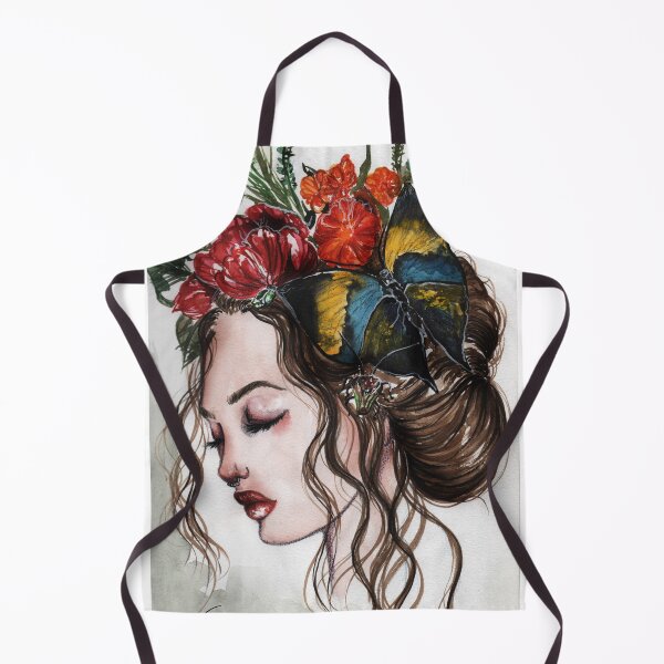Item preview, yellow butterfly and red flowers designed and sold by Karina Beraldo.