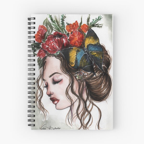 Item preview, yellow butterfly and red flowers designed and sold by Karina Beraldo.
