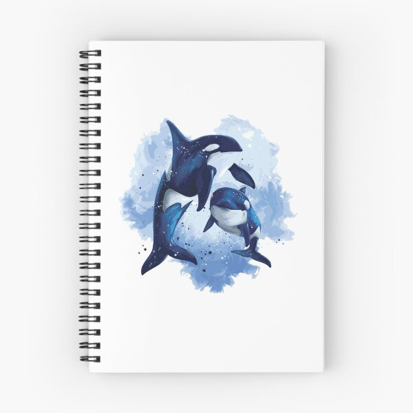 Item preview, Two Orca Whales Watercolor  designed and sold by mouad naouiri.
