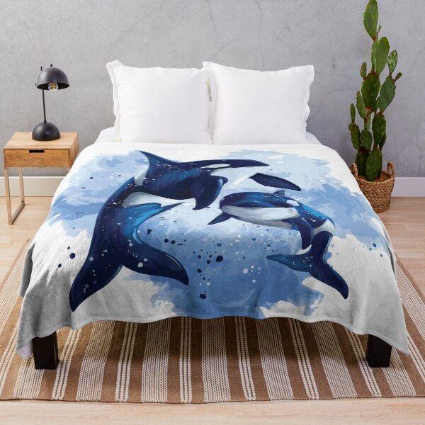 Item preview, Two Orca Whales Watercolor designed and sold by mouad naouiri.