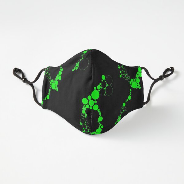 Lime Green Bubble Circles Abstract Fitted 3-Layer