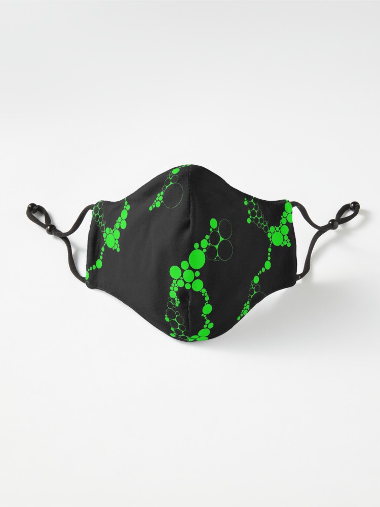 Alternate view of Lime Green Bubble Circles Abstract Mask