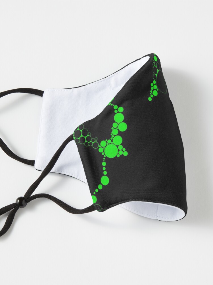 Alternate view of Lime Green Bubble Circles Abstract Mask