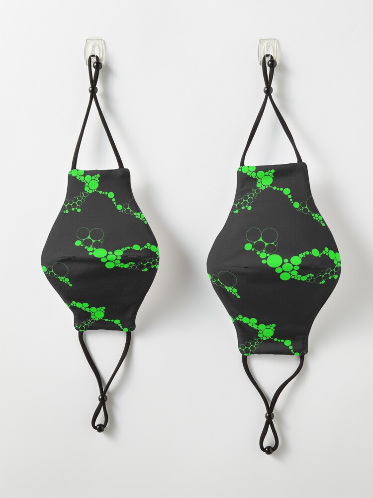 Alternate view of Lime Green Bubble Circles Abstract Mask