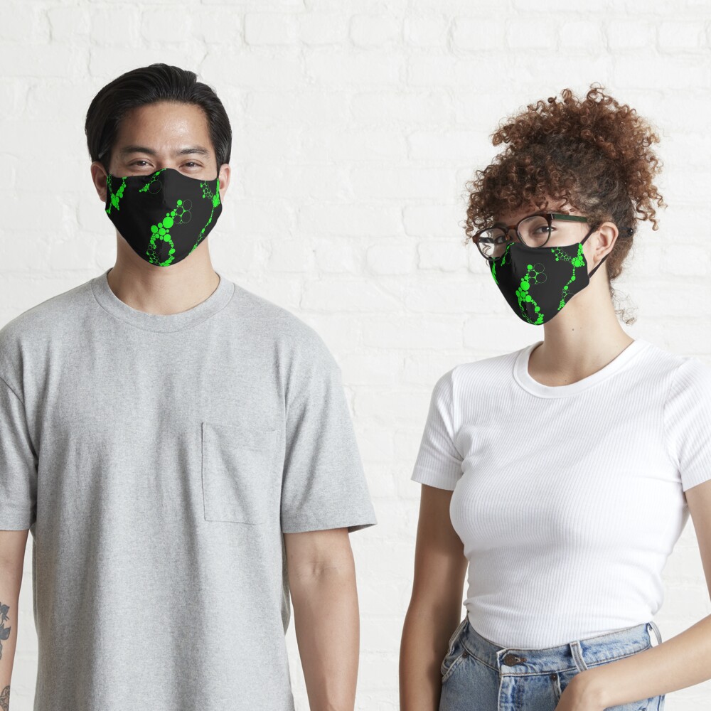 Lime Green Bubble Circles Abstract Mask
