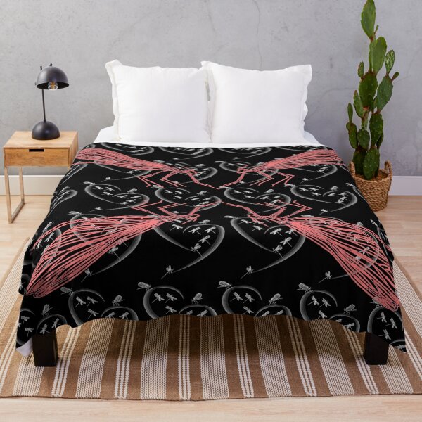 Item preview, Pattern of hearts and dragonflies in gothic style. designed and sold by Bodino.