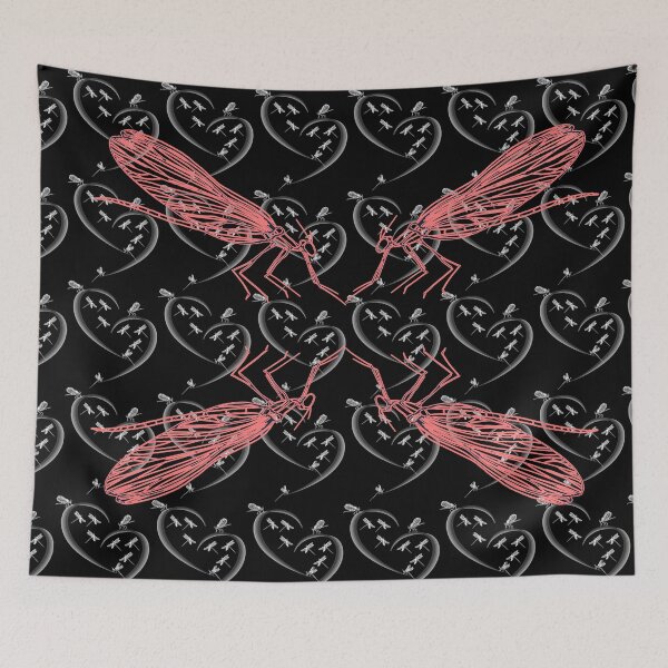 Item preview, Pattern of hearts and dragonflies in gothic style. designed and sold by Bodino.