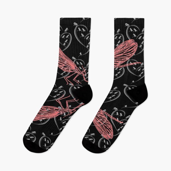 Item preview, Pattern of hearts and dragonflies in gothic style. designed and sold by Bodino.
