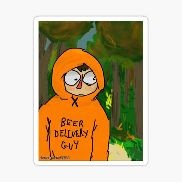 "beer delivery guy" Sticker for Sale by smelyalata Redbubble