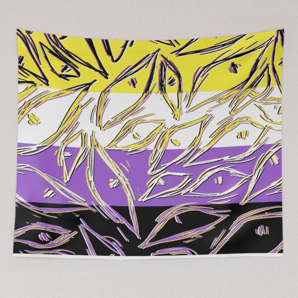 Item preview, Eyeballs Nonbinary Flag designed and sold by starrsketcher.