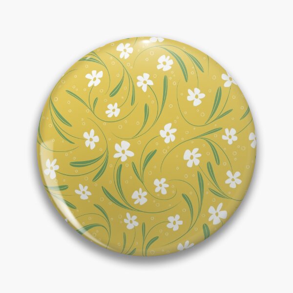 Item preview, Tiny White Flowers on Yellow - Pattern designed and sold by Silvia Belli.